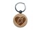 CT Connecticut State in Heart Engraved Wood Round Keychain Tag Charm